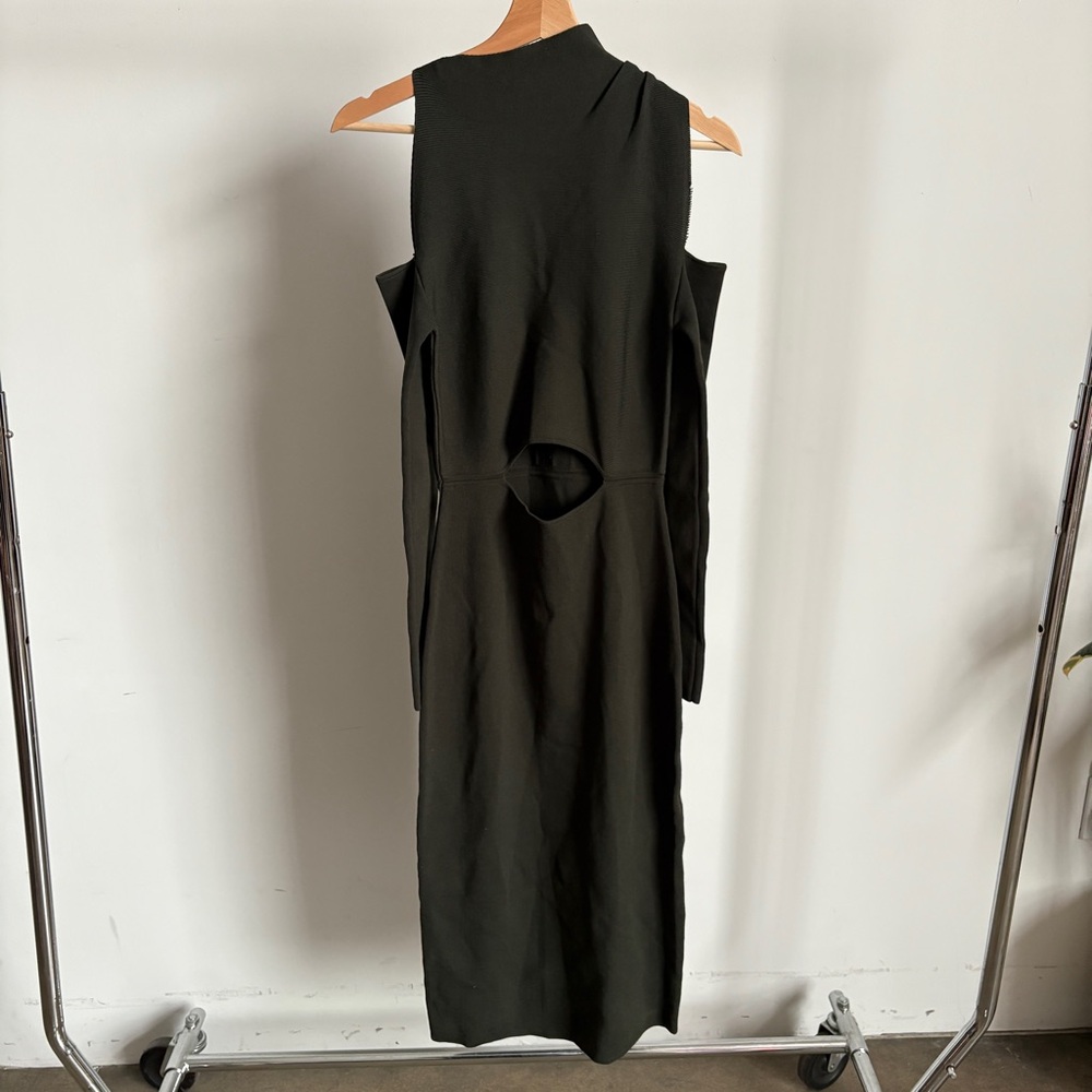 NWT Green BCBG Max Azria Cut Out Cold Shoulder Dress Sz Small